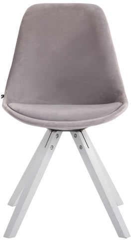 TPFLiving Besucherstuhl Toulon Samt Gestell Buchenholz Weiß Square TPFLiving Besucherstuhl Toulon Samt Gestell Buchenholz Weiß Square