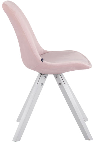 TPFLiving Besucherstuhl Toulon Samt Gestell Buchenholz Weiß Square TPFLiving Besucherstuhl Toulon Samt Gestell Buchenholz Weiß Square