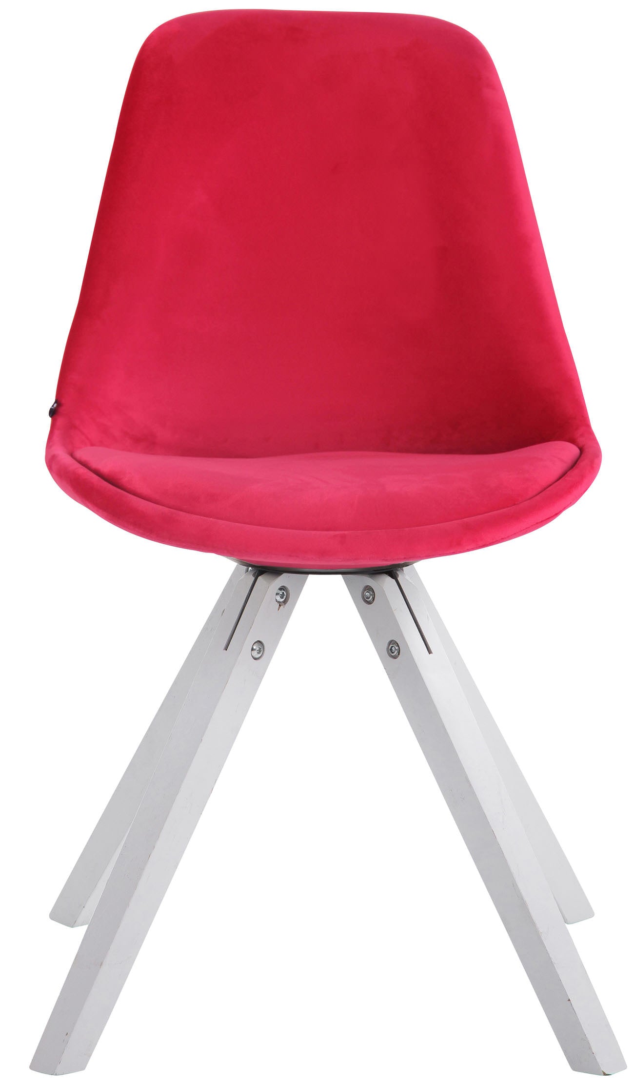 TPFLiving Besucherstuhl Toulon Samt Gestell Buchenholz Weiß Square TPFLiving Besucherstuhl Toulon Samt Gestell Buchenholz Weiß Square