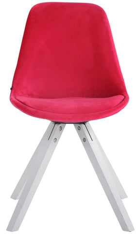 TPFLiving Besucherstuhl Toulon Samt Gestell Buchenholz Weiß Square TPFLiving Besucherstuhl Toulon Samt Gestell Buchenholz Weiß Square