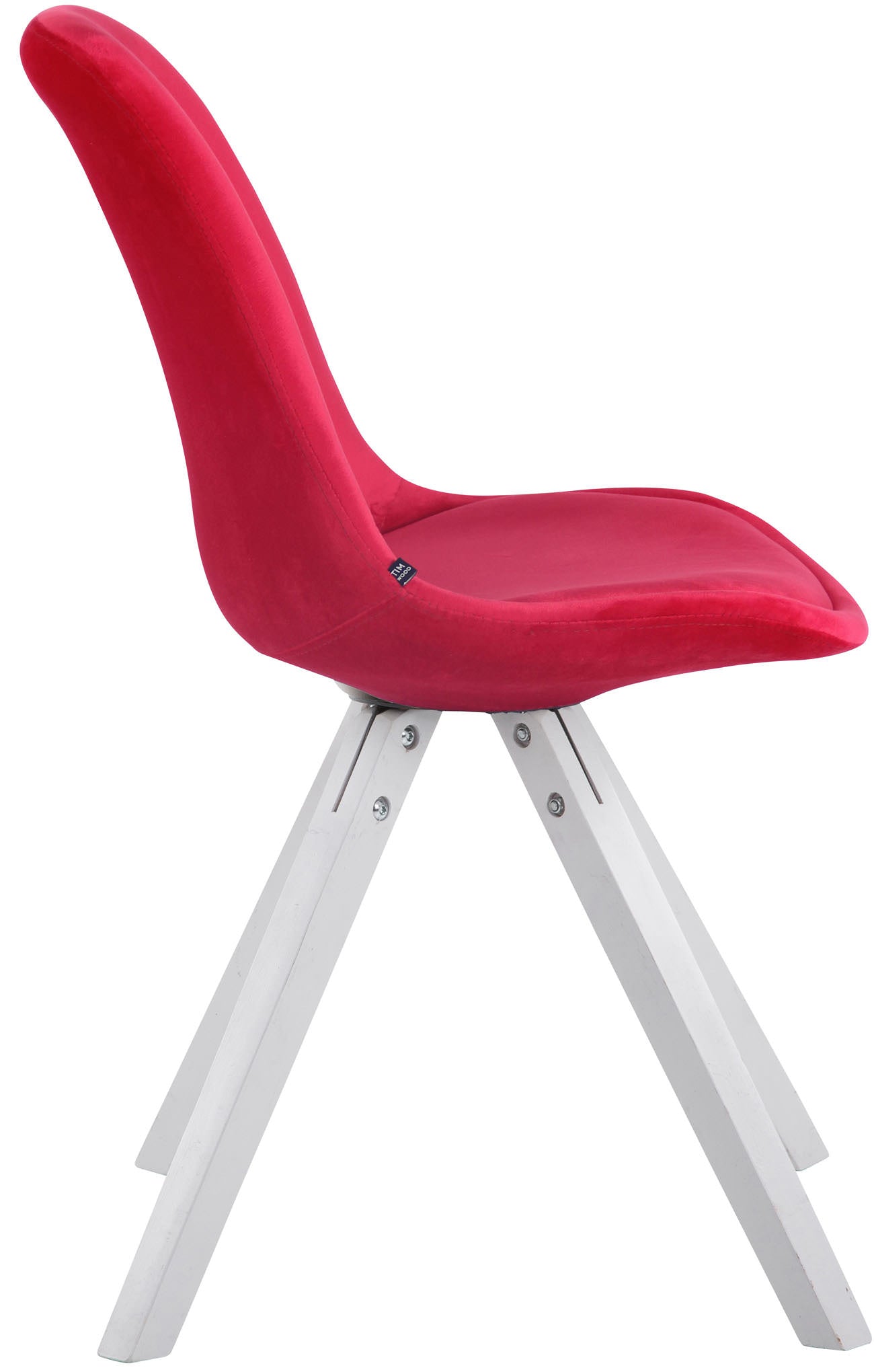 TPFLiving Besucherstuhl Toulon Samt Gestell Buchenholz Weiß Square TPFLiving Besucherstuhl Toulon Samt Gestell Buchenholz Weiß Square