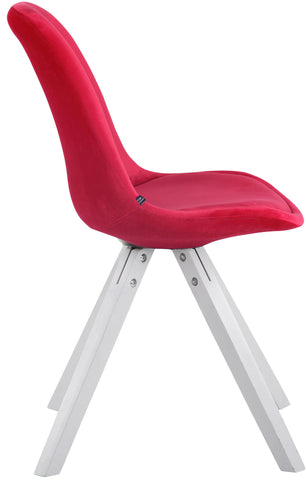 TPFLiving Besucherstuhl Toulon Samt Gestell Buchenholz Weiß Square TPFLiving Besucherstuhl Toulon Samt Gestell Buchenholz Weiß Square