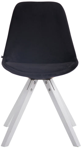 TPFLiving Besucherstuhl Toulon Samt Gestell Buchenholz Weiß Square TPFLiving Besucherstuhl Toulon Samt Gestell Buchenholz Weiß Square