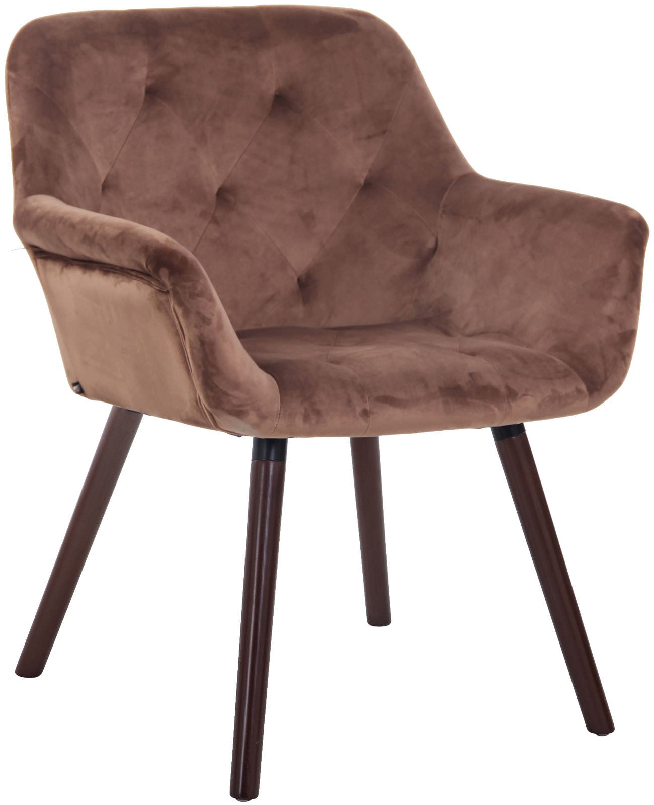 TPFLiving Esszimmerstuhl Cassy Samt Gestell Buchenholz Walnuss TPFLiving Esszimmerstuhl Cassy Samt Gestell Buchenholz Walnuss