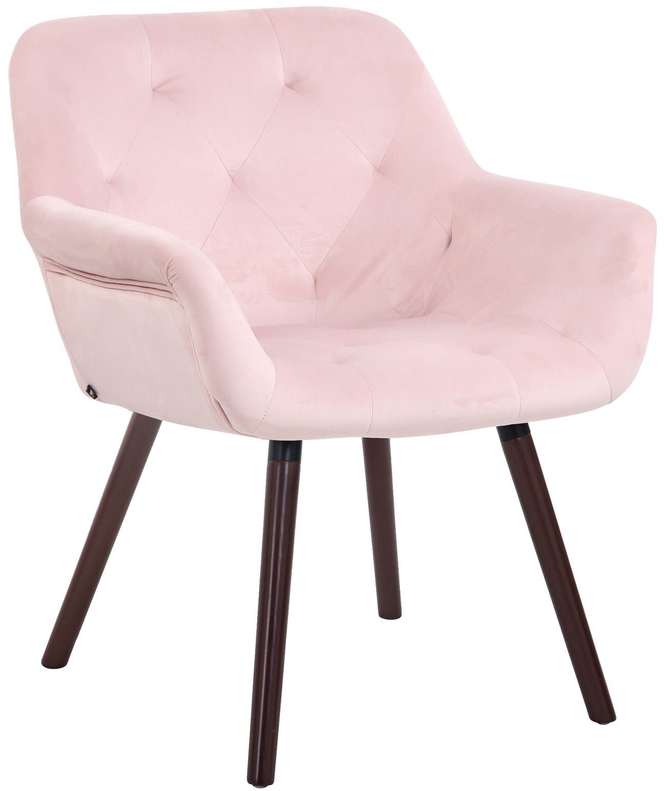 TPFLiving Esszimmerstuhl Cassy Samt Gestell Buchenholz Walnuss TPFLiving Esszimmerstuhl Cassy Samt Gestell Buchenholz Walnuss