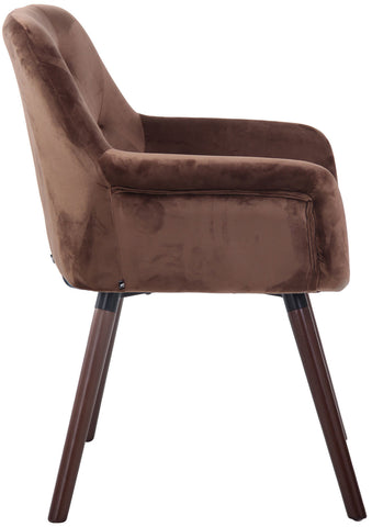 TPFLiving Esszimmerstuhl Cassy Samt Gestell Buchenholz Walnuss TPFLiving Esszimmerstuhl Cassy Samt Gestell Buchenholz Walnuss