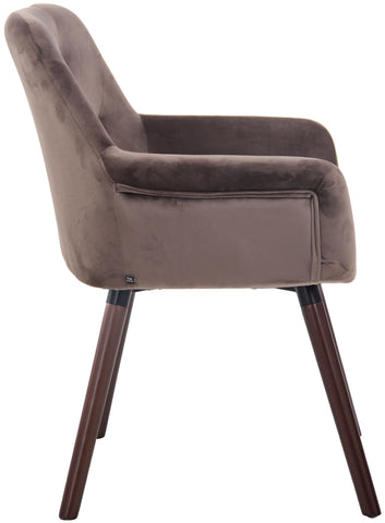 TPFLiving Esszimmerstuhl Cassy Samt Gestell Buchenholz Walnuss TPFLiving Esszimmerstuhl Cassy Samt Gestell Buchenholz Walnuss