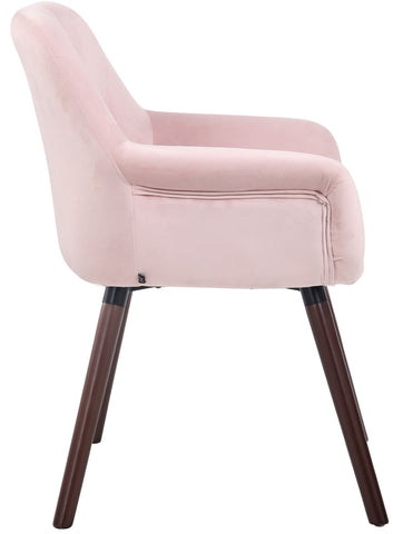 TPFLiving Esszimmerstuhl Cassy Samt Gestell Buchenholz Walnuss TPFLiving Esszimmerstuhl Cassy Samt Gestell Buchenholz Walnuss