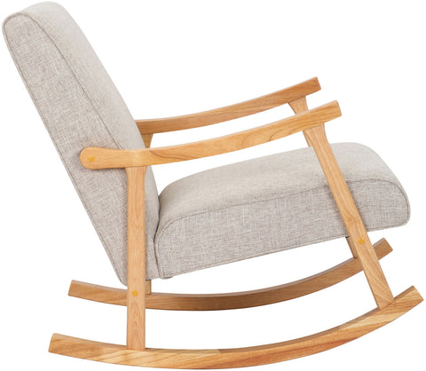 TPFLiving Schaukelstuhl Morello Stoff Gestell Kautschukhokz natur TPFLiving Schaukelstuhl Morello Stoff Gestell Kautschukhokz natur