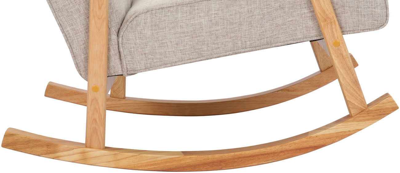 TPFLiving Schaukelstuhl Morello Stoff Gestell Kautschukhokz natur TPFLiving Schaukelstuhl Morello Stoff Gestell Kautschukhokz natur