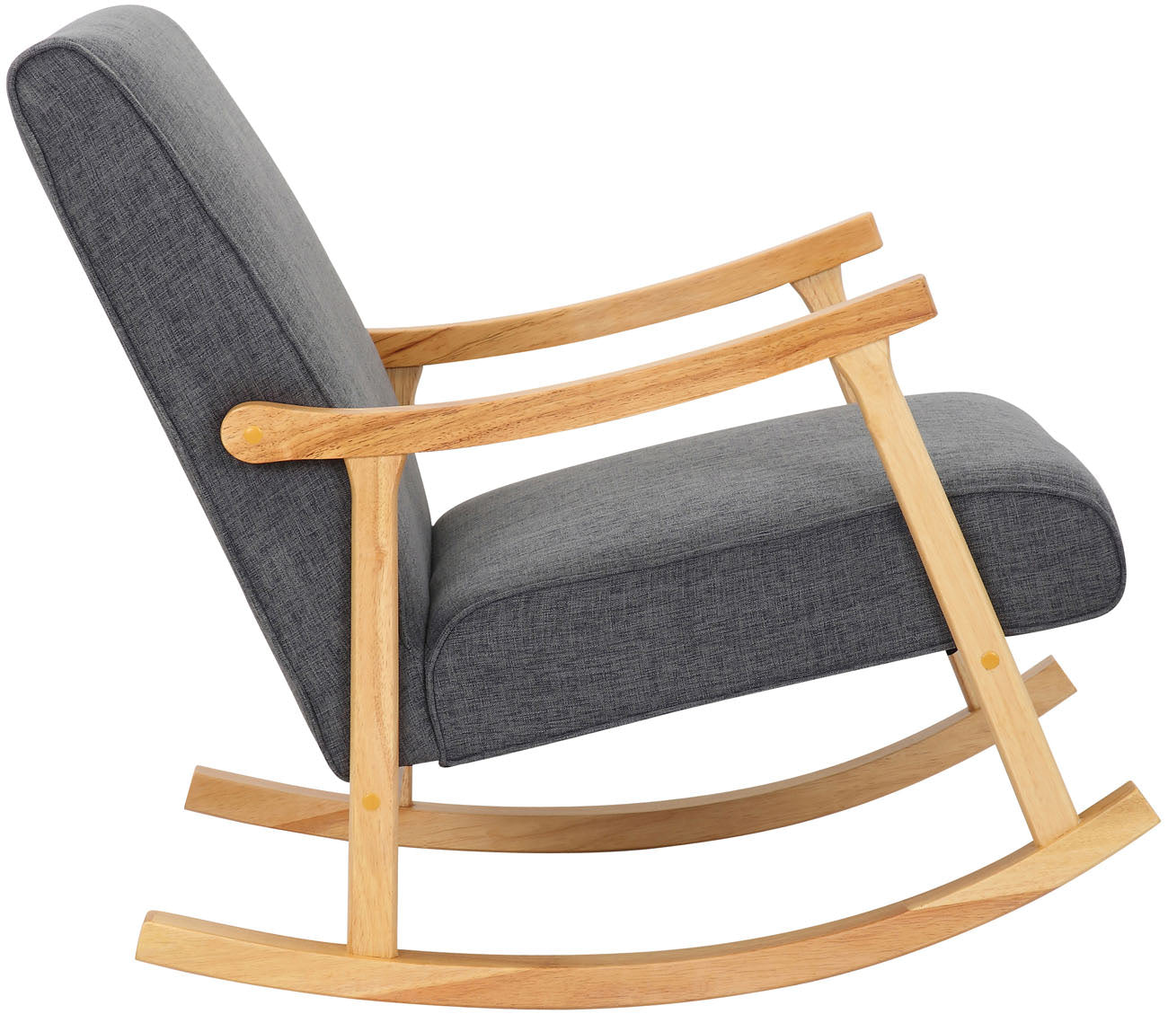 TPFLiving Schaukelstuhl Morello Stoff Gestell Kautschukhokz natur TPFLiving Schaukelstuhl Morello Stoff Gestell Kautschukhokz natur