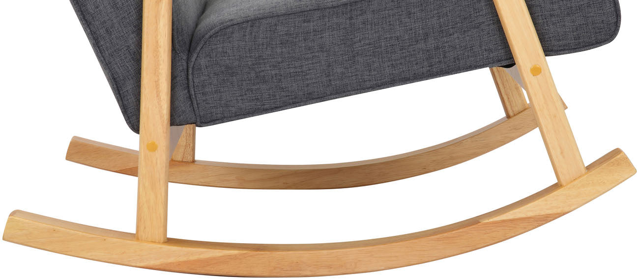 TPFLiving Schaukelstuhl Morello Stoff Gestell Kautschukhokz natur TPFLiving Schaukelstuhl Morello Stoff Gestell Kautschukhokz natur