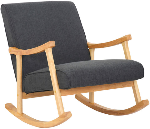 TPFLiving Schaukelstuhl Morello Stoff Gestell Kautschukhokz natur TPFLiving Schaukelstuhl Morello Stoff Gestell Kautschukhokz natur