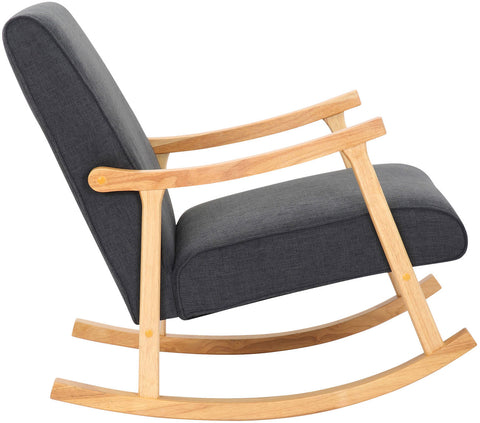 TPFLiving Schaukelstuhl Morello Stoff Gestell Kautschukhokz natur TPFLiving Schaukelstuhl Morello Stoff Gestell Kautschukhokz natur