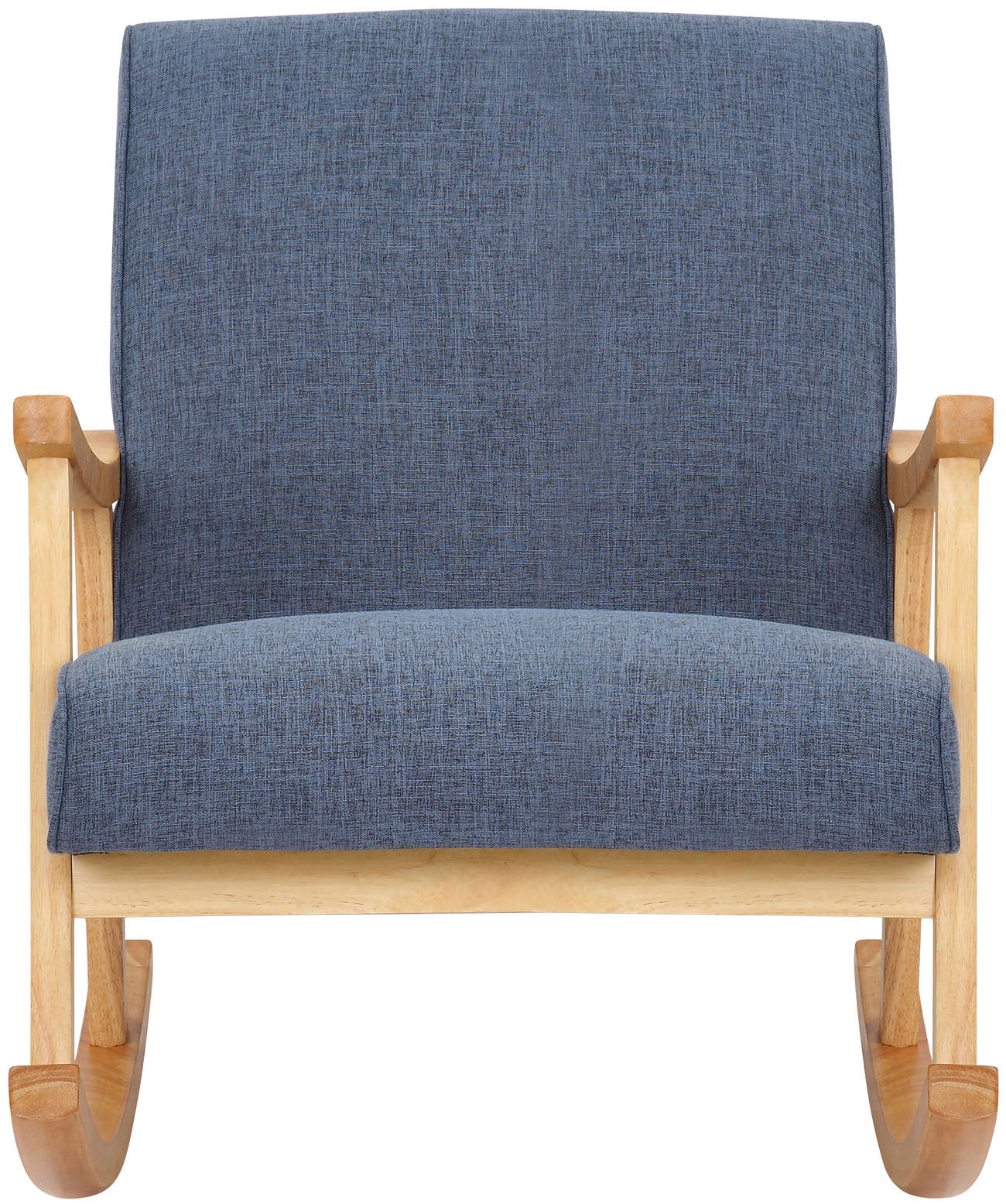 TPFLiving Schaukelstuhl Morello Stoff Gestell Kautschukhokz natur TPFLiving Schaukelstuhl Morello Stoff Gestell Kautschukhokz natur