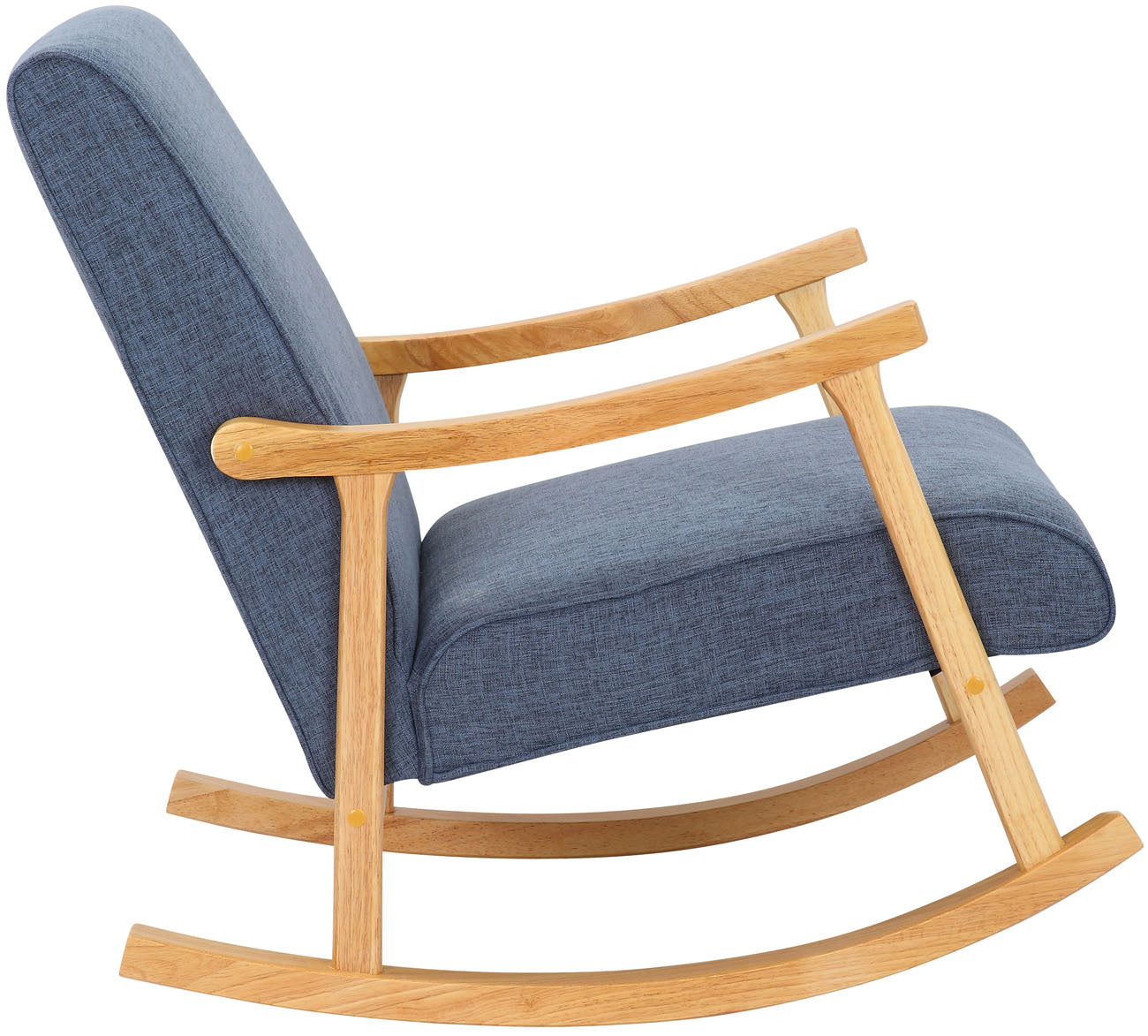 TPFLiving Schaukelstuhl Morello Stoff Gestell Kautschukhokz natur TPFLiving Schaukelstuhl Morello Stoff Gestell Kautschukhokz natur