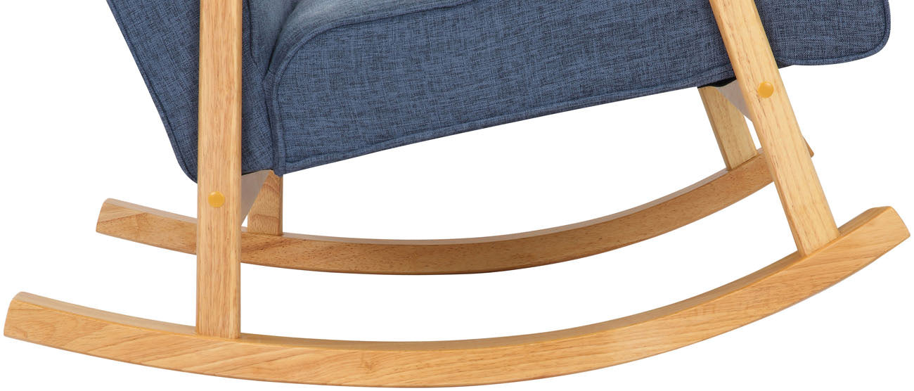 TPFLiving Schaukelstuhl Morello Stoff Gestell Kautschukhokz natur TPFLiving Schaukelstuhl Morello Stoff Gestell Kautschukhokz natur