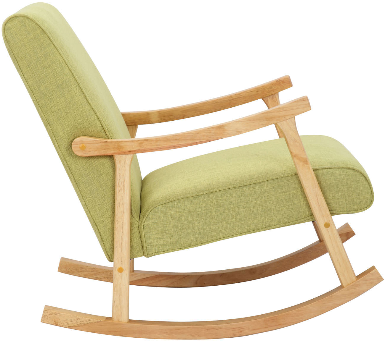 TPFLiving Schaukelstuhl Morello Stoff Gestell Kautschukhokz natur TPFLiving Schaukelstuhl Morello Stoff Gestell Kautschukhokz natur