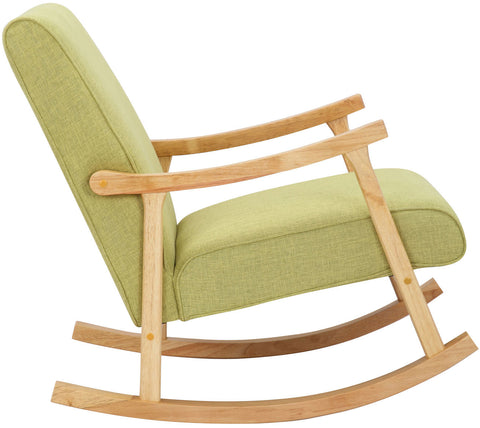 TPFLiving Schaukelstuhl Morello Stoff Gestell Kautschukhokz natur TPFLiving Schaukelstuhl Morello Stoff Gestell Kautschukhokz natur