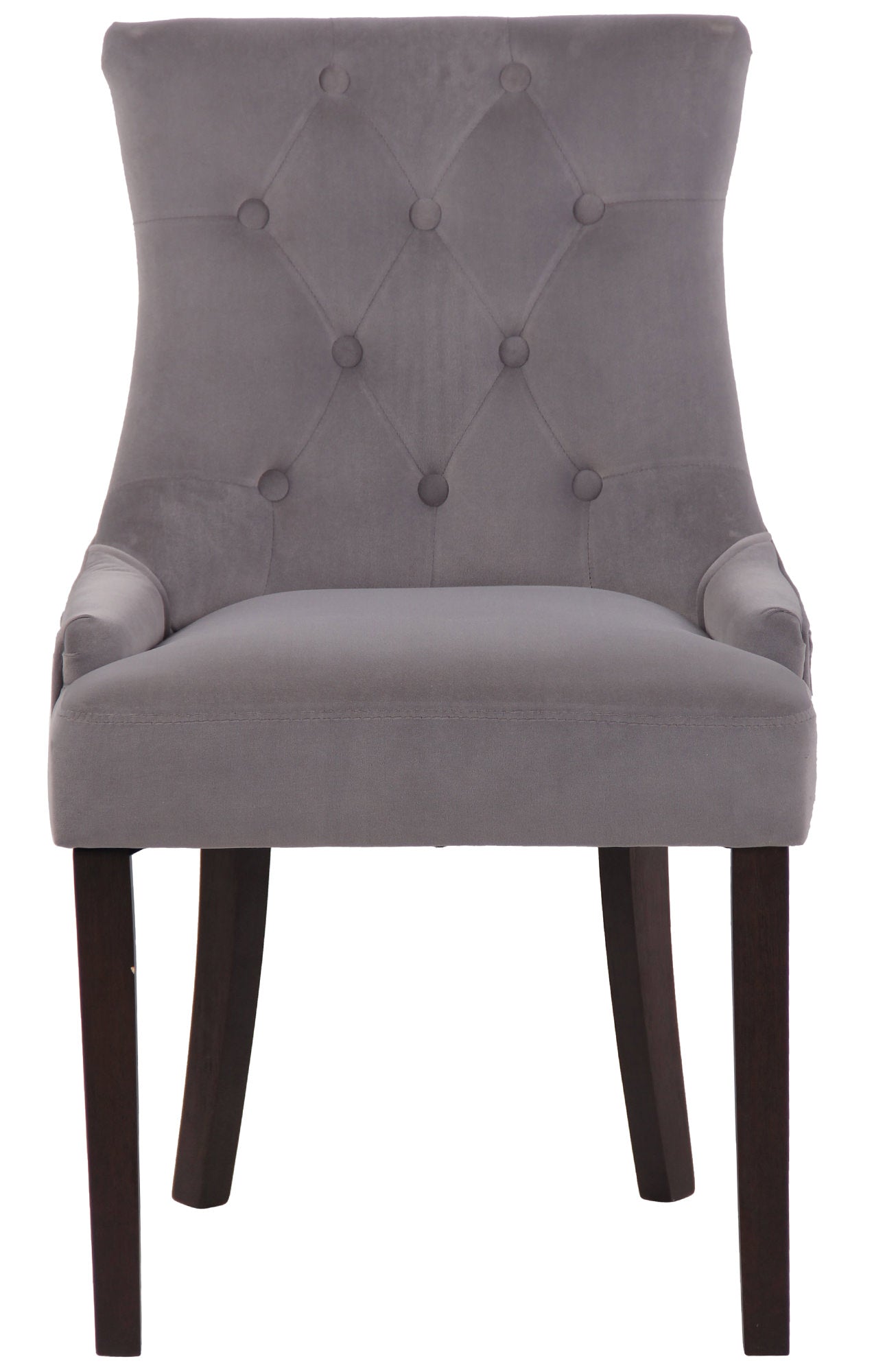 TPFLiving Esszimmerstuhl Iverno Samt Gestell Kautschukholz antik-dunkel TPFLiving Esszimmerstuhl Iverno Samt Gestell Kautschukholz antik-dunkel