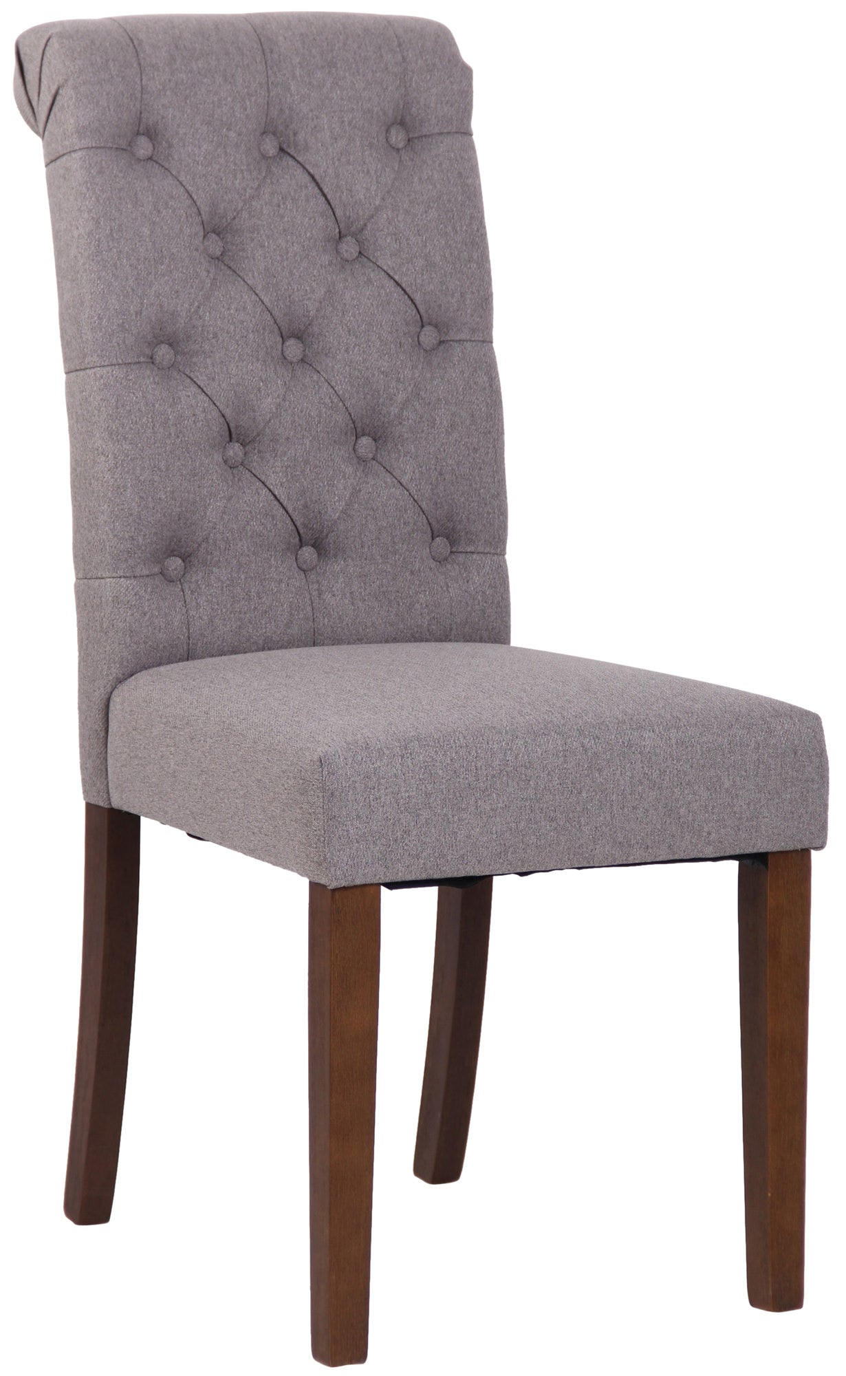 TPFLiving Esszimmerstuhl Lisbon Stoff Gestell Kautschukholz Braun TPFLiving Esszimmerstuhl Lisbon Stoff Gestell Kautschukholz Braun