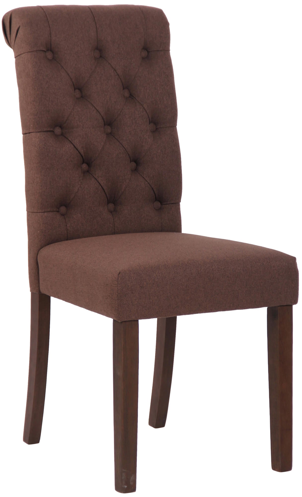 TPFLiving Esszimmerstuhl Lisbon Stoff Gestell Kautschukholz Braun TPFLiving Esszimmerstuhl Lisbon Stoff Gestell Kautschukholz Braun