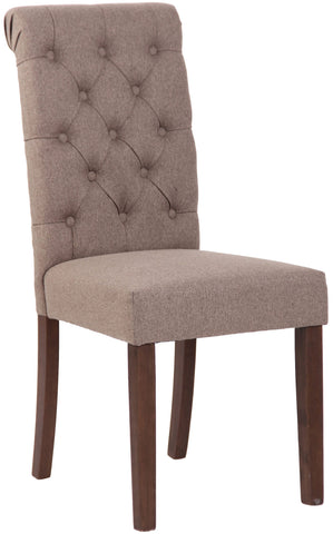 TPFLiving Esszimmerstuhl Lisbon Stoff Gestell Kautschukholz Braun TPFLiving Esszimmerstuhl Lisbon Stoff Gestell Kautschukholz Braun