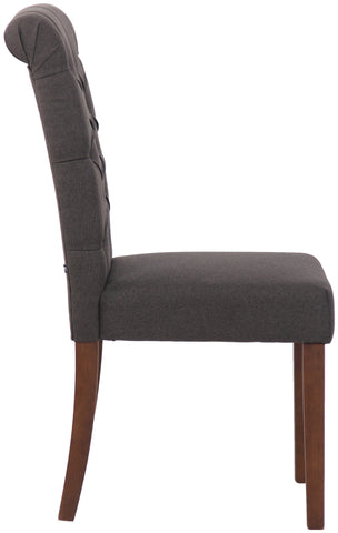 TPFLiving Esszimmerstuhl Lisbon Stoff Gestell Kautschukholz Braun TPFLiving Esszimmerstuhl Lisbon Stoff Gestell Kautschukholz Braun