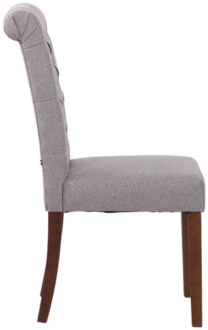 TPFLiving Esszimmerstuhl Lisbon Stoff Gestell Kautschukholz Braun TPFLiving Esszimmerstuhl Lisbon Stoff Gestell Kautschukholz Braun