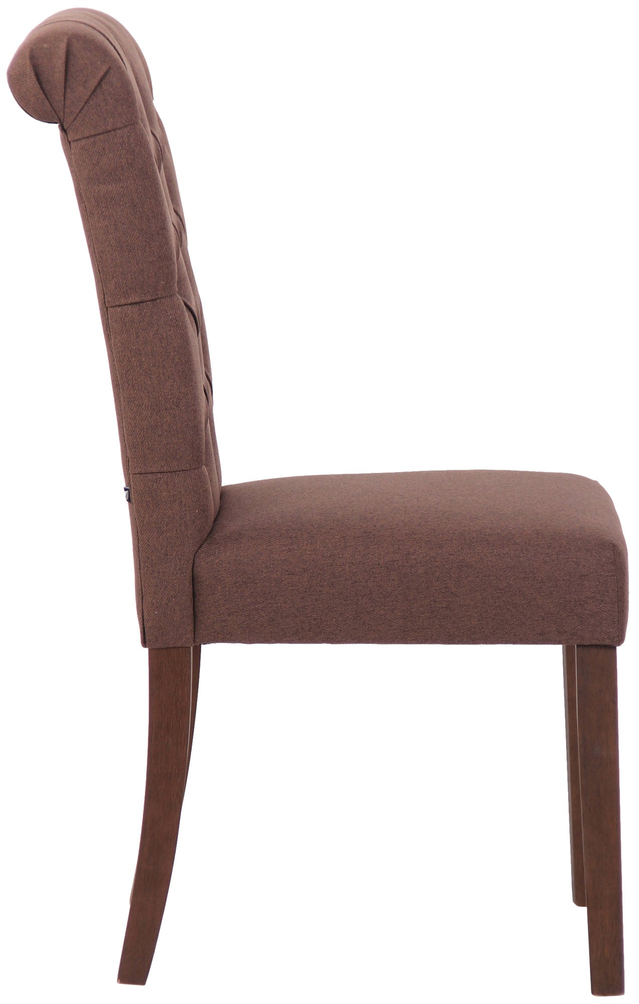 TPFLiving Esszimmerstuhl Lisbon Stoff Gestell Kautschukholz Braun TPFLiving Esszimmerstuhl Lisbon Stoff Gestell Kautschukholz Braun