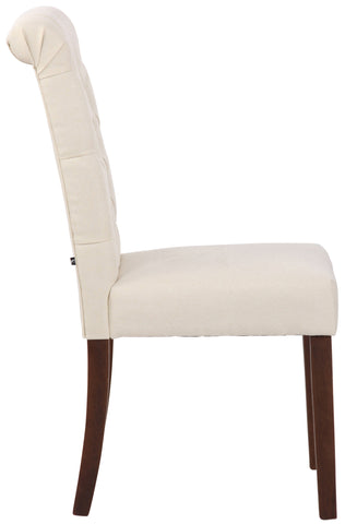 TPFLiving Esszimmerstuhl Lisbon Stoff Gestell Kautschukholz Braun TPFLiving Esszimmerstuhl Lisbon Stoff Gestell Kautschukholz Braun