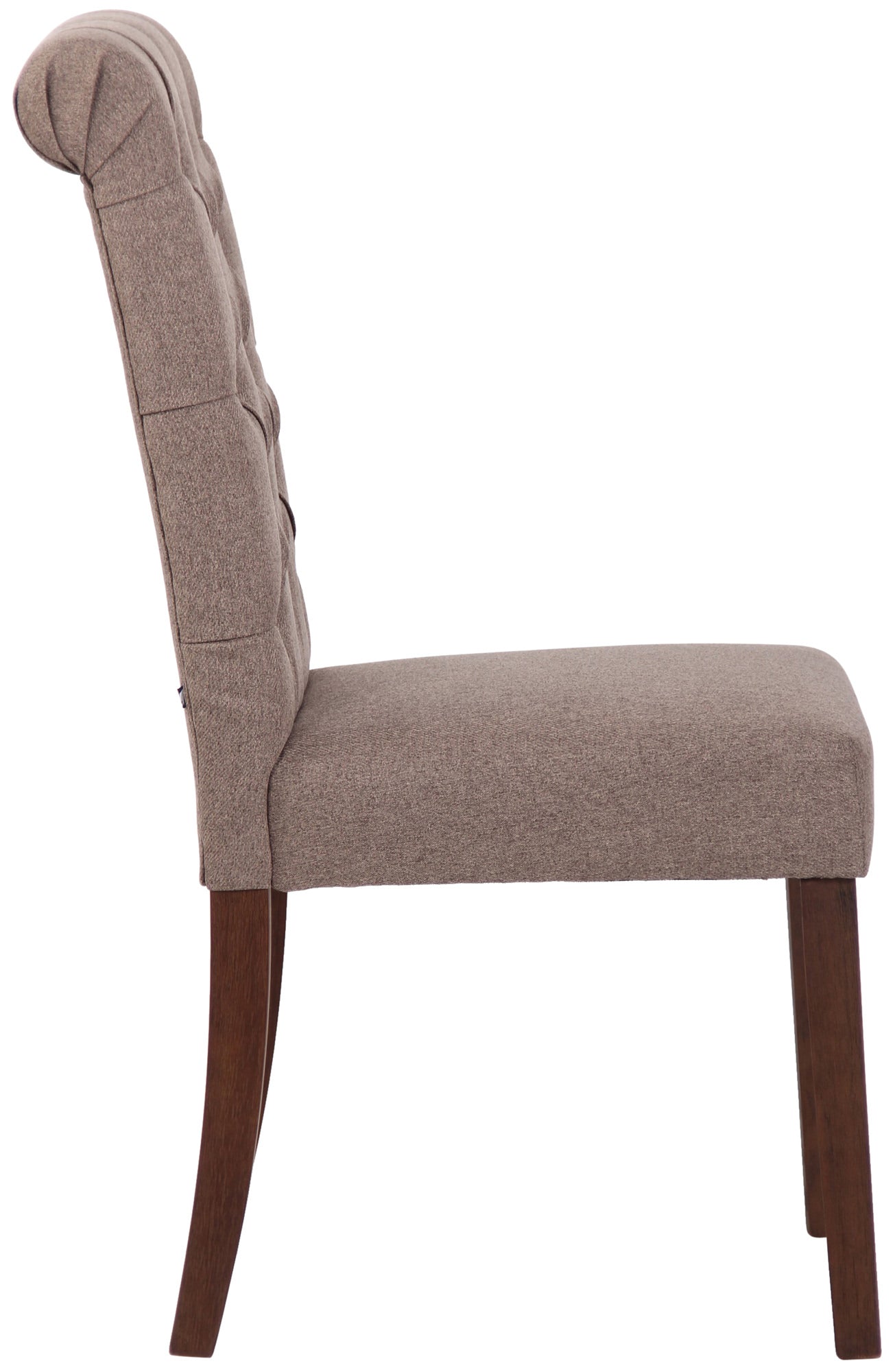 TPFLiving Esszimmerstuhl Lisbon Stoff Gestell Kautschukholz Braun TPFLiving Esszimmerstuhl Lisbon Stoff Gestell Kautschukholz Braun