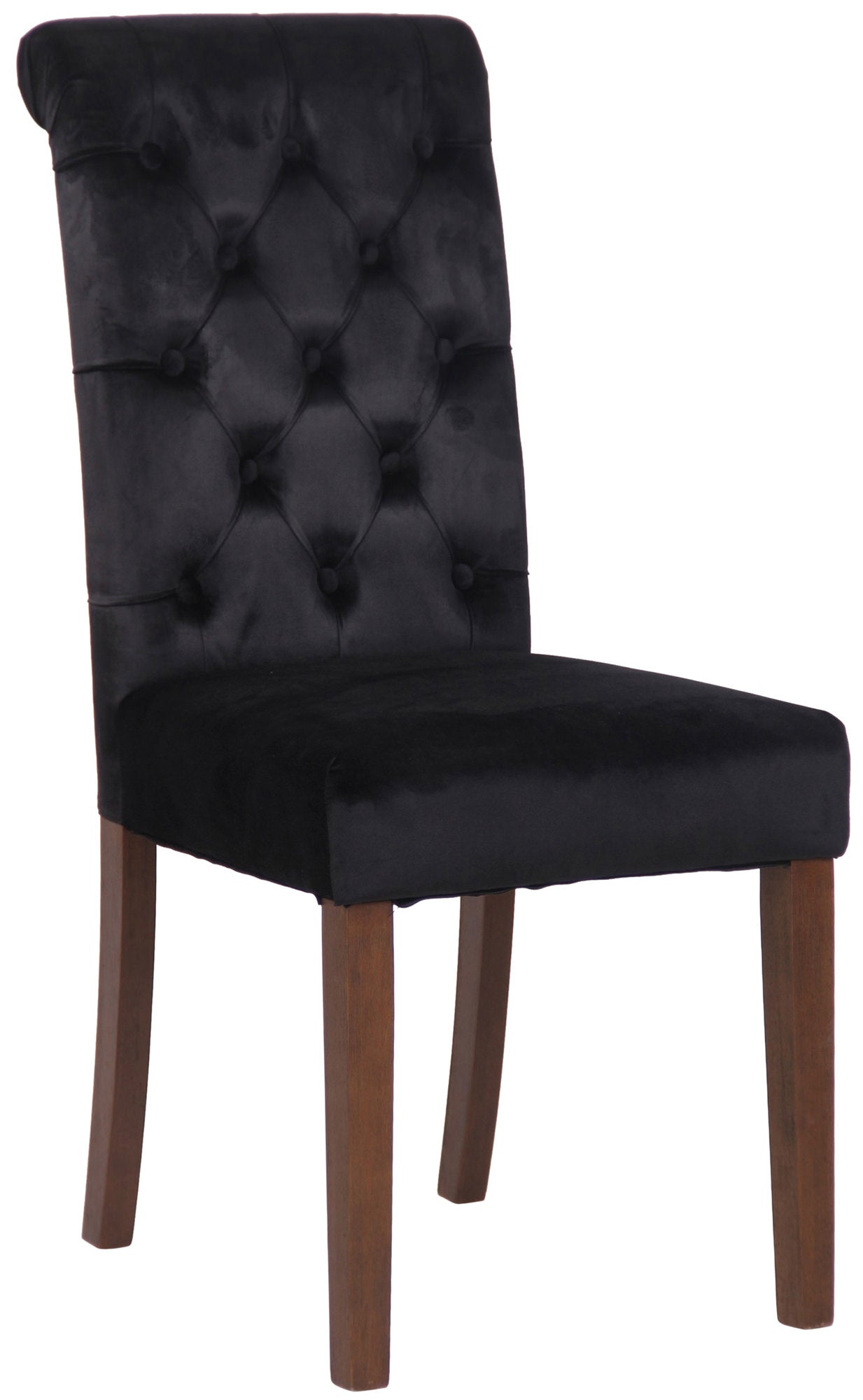 TPFLiving Esszimmerstuhl Lisbon Samt Gestell Kautschukholz Braun TPFLiving Esszimmerstuhl Lisbon Samt Gestell Kautschukholz Braun