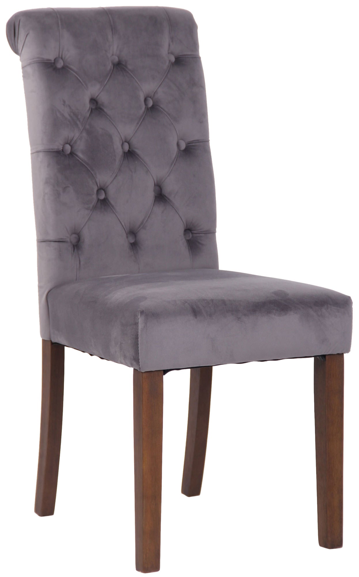 TPFLiving Esszimmerstuhl Lisbon Samt Gestell Kautschukholz Braun TPFLiving Esszimmerstuhl Lisbon Samt Gestell Kautschukholz Braun