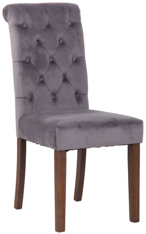 TPFLiving Esszimmerstuhl Lisbon Samt Gestell Kautschukholz Braun TPFLiving Esszimmerstuhl Lisbon Samt Gestell Kautschukholz Braun