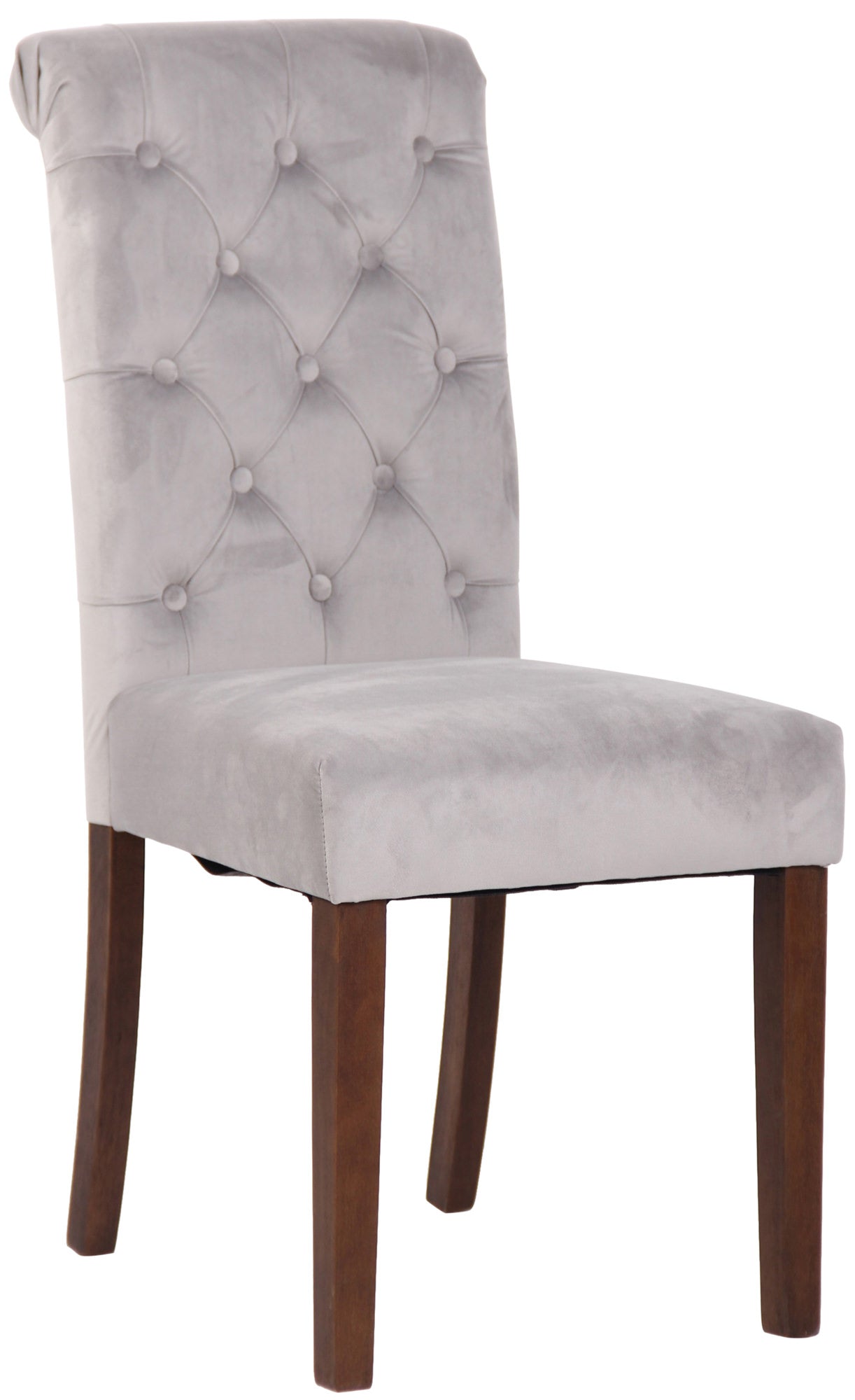 TPFLiving Esszimmerstuhl Lisbon Samt Gestell Kautschukholz Braun TPFLiving Esszimmerstuhl Lisbon Samt Gestell Kautschukholz Braun