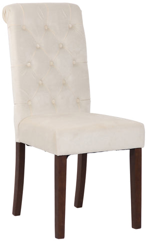 TPFLiving Esszimmerstuhl Lisbon Samt Gestell Kautschukholz Braun TPFLiving Esszimmerstuhl Lisbon Samt Gestell Kautschukholz Braun