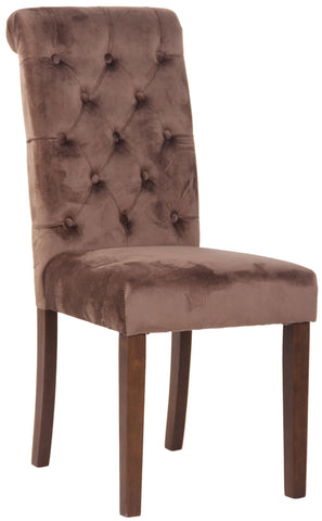 TPFLiving Esszimmerstuhl Lisbon Samt Gestell Kautschukholz Braun TPFLiving Esszimmerstuhl Lisbon Samt Gestell Kautschukholz Braun