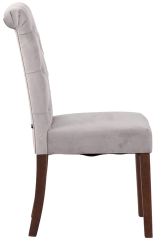 TPFLiving Esszimmerstuhl Lisbon Samt Gestell Kautschukholz Braun TPFLiving Esszimmerstuhl Lisbon Samt Gestell Kautschukholz Braun