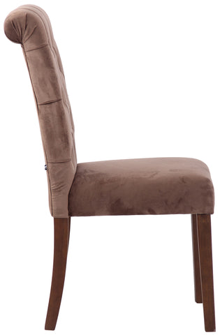 TPFLiving Esszimmerstuhl Lisbon Samt Gestell Kautschukholz Braun TPFLiving Esszimmerstuhl Lisbon Samt Gestell Kautschukholz Braun