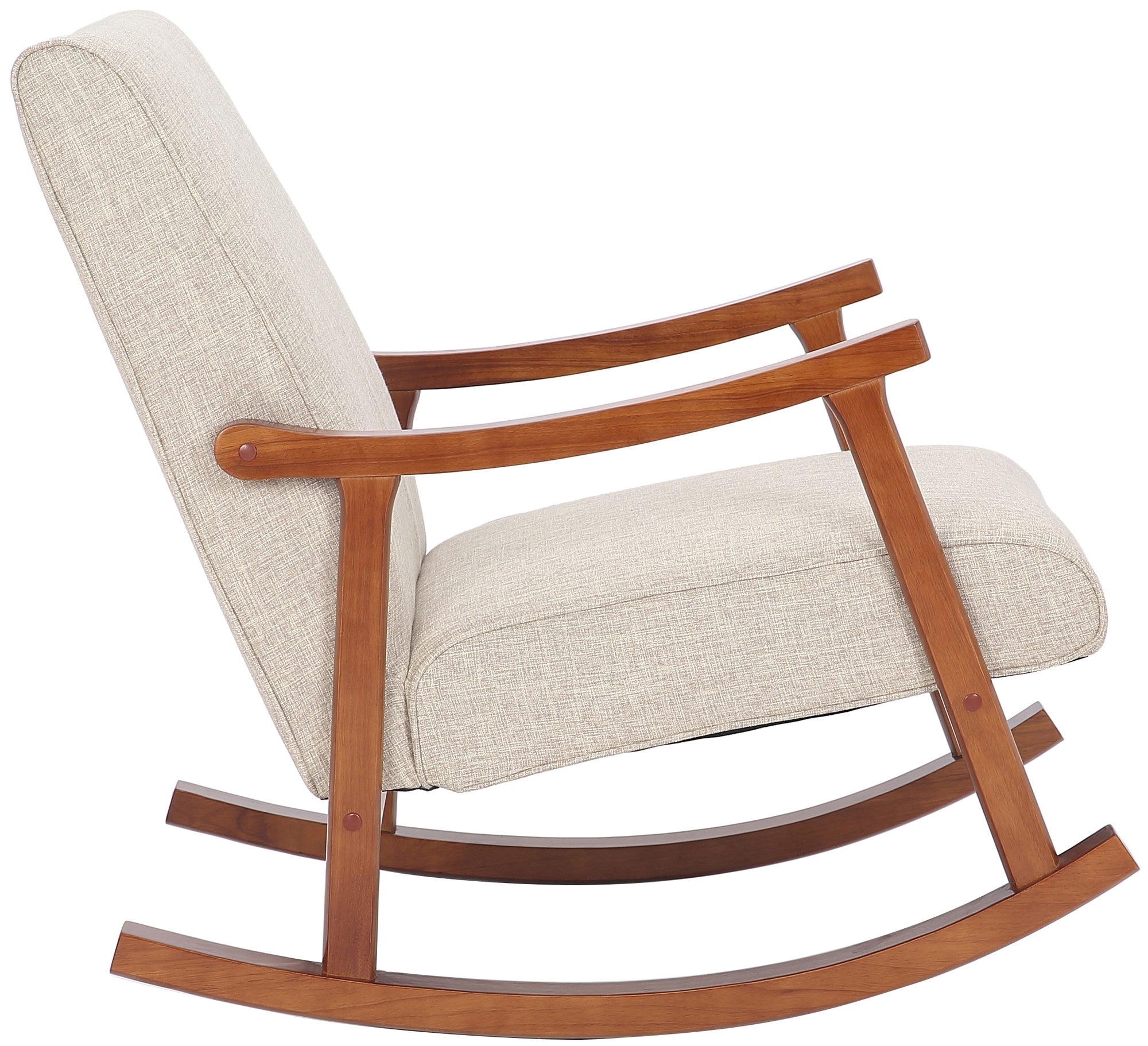 TPFLiving Schaukelstuhl Morello Stoff Gestell Kautschukhokz Walnuss TPFLiving Schaukelstuhl Morello Stoff Gestell Kautschukhokz Walnuss