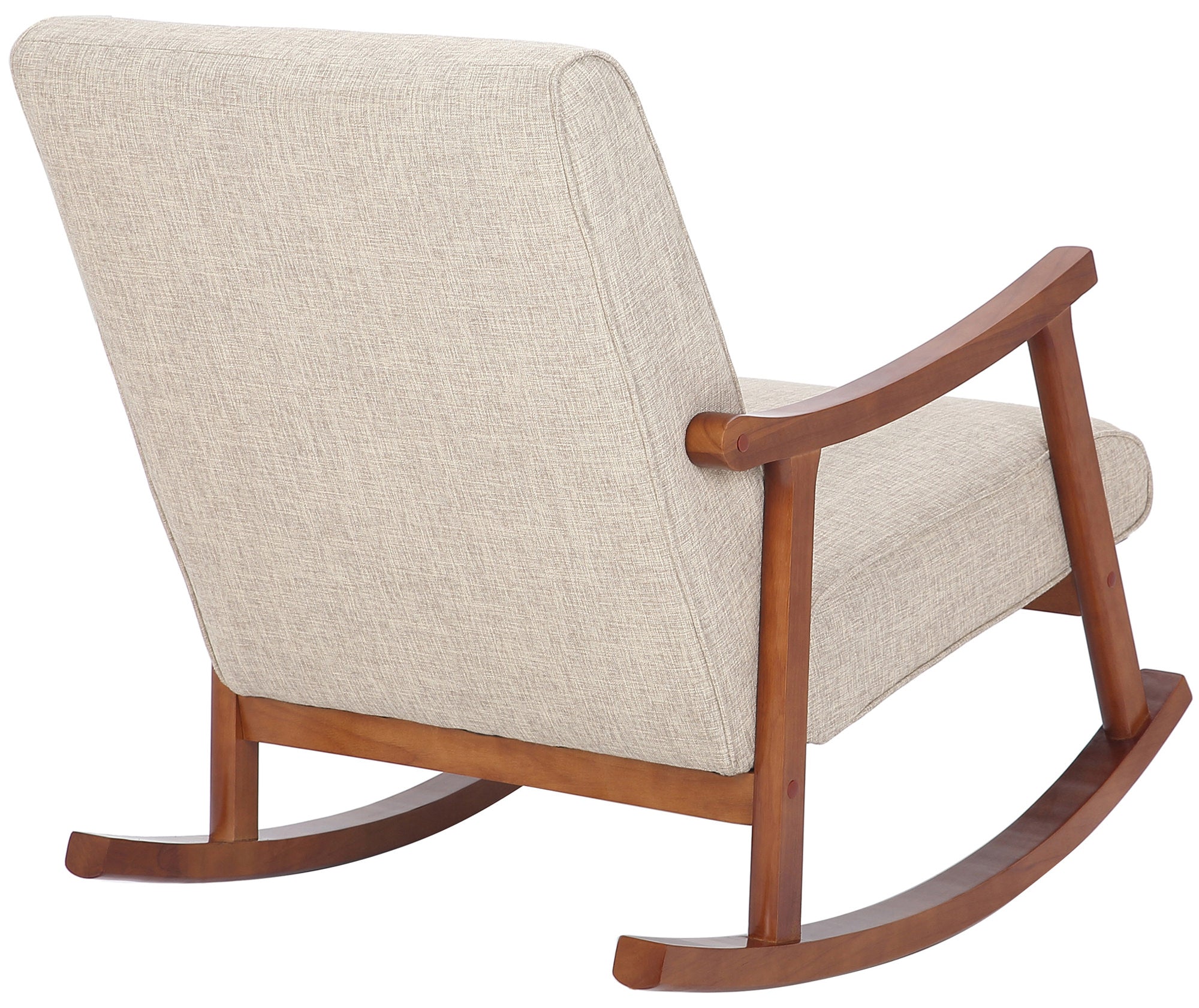 TPFLiving Schaukelstuhl Morello Stoff Gestell Kautschukhokz Walnuss TPFLiving Schaukelstuhl Morello Stoff Gestell Kautschukhokz Walnuss