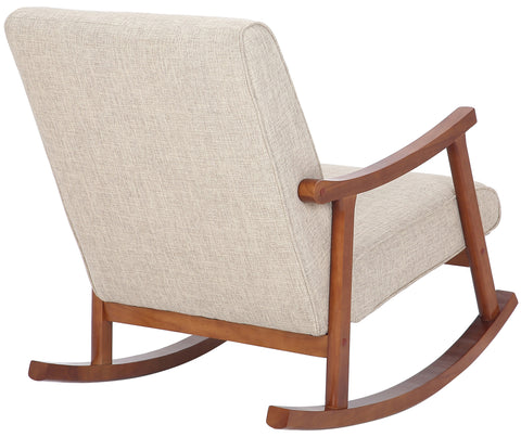 TPFLiving Schaukelstuhl Morello Stoff Gestell Kautschukhokz Walnuss TPFLiving Schaukelstuhl Morello Stoff Gestell Kautschukhokz Walnuss