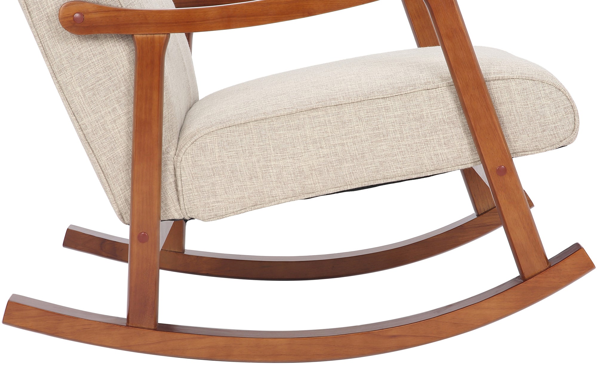 TPFLiving Schaukelstuhl Morello Stoff Gestell Kautschukhokz Walnuss TPFLiving Schaukelstuhl Morello Stoff Gestell Kautschukhokz Walnuss