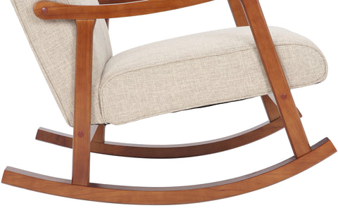 TPFLiving Schaukelstuhl Morello Stoff Gestell Kautschukhokz Walnuss TPFLiving Schaukelstuhl Morello Stoff Gestell Kautschukhokz Walnuss