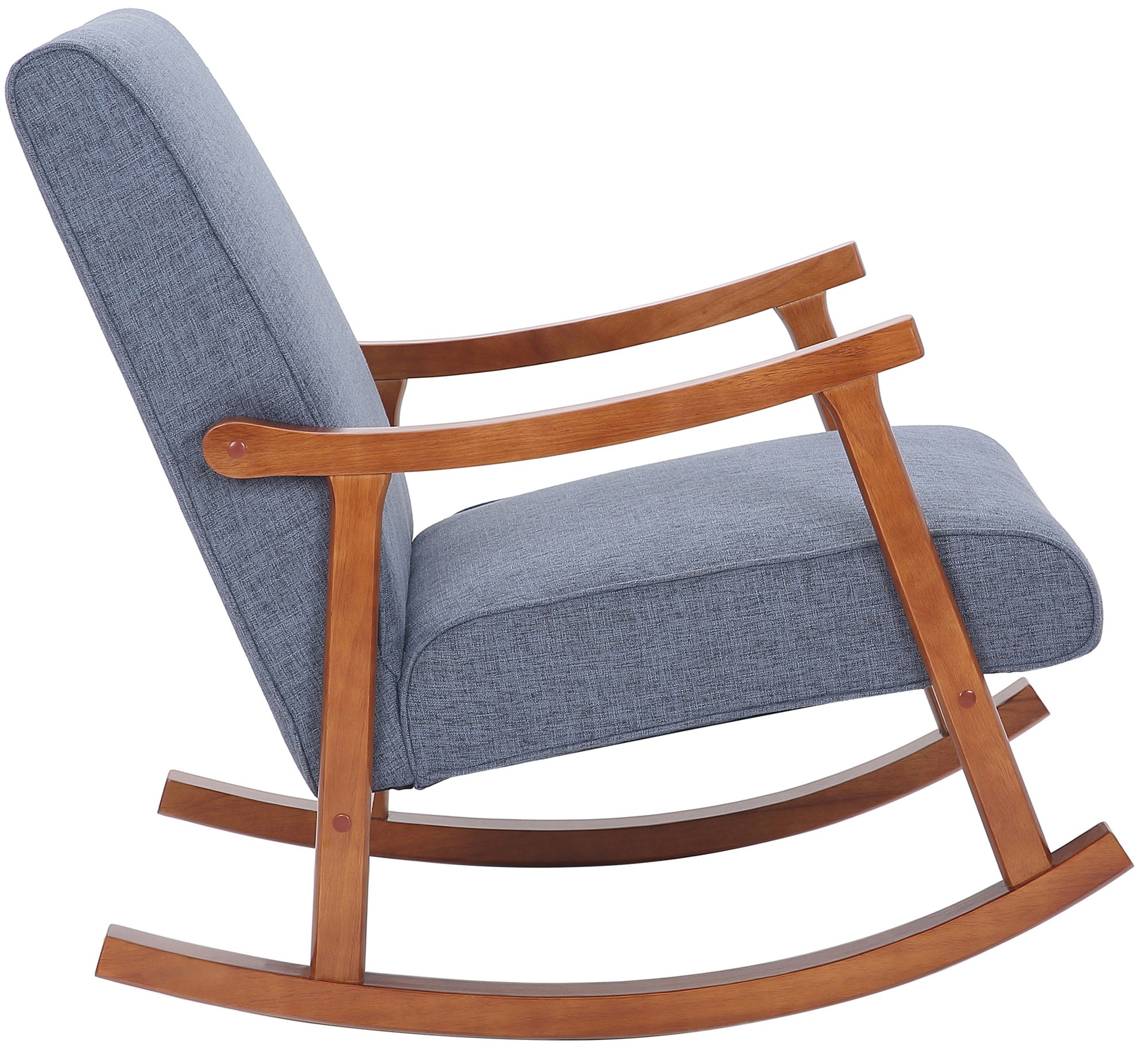 TPFLiving Schaukelstuhl Morello Stoff Gestell Kautschukhokz Walnuss TPFLiving Schaukelstuhl Morello Stoff Gestell Kautschukhokz Walnuss