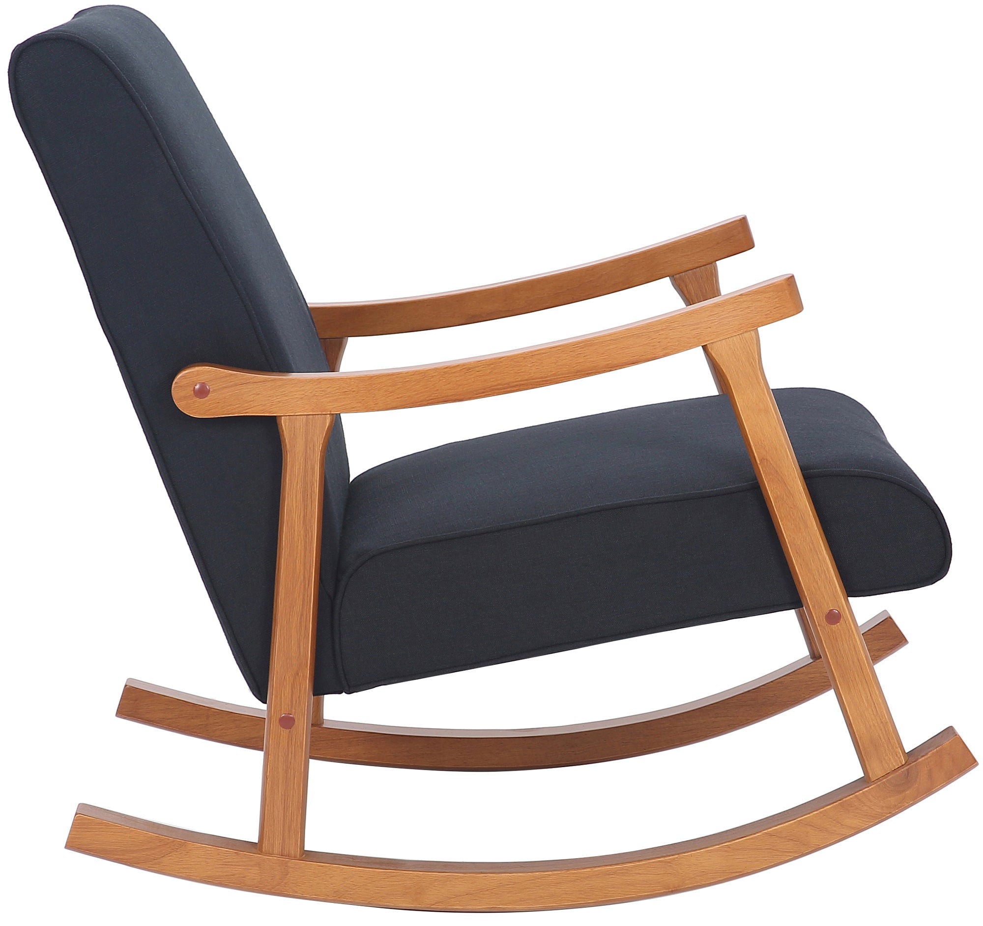 TPFLiving Schaukelstuhl Morello Stoff Gestell Kautschukhokz Walnuss TPFLiving Schaukelstuhl Morello Stoff Gestell Kautschukhokz Walnuss