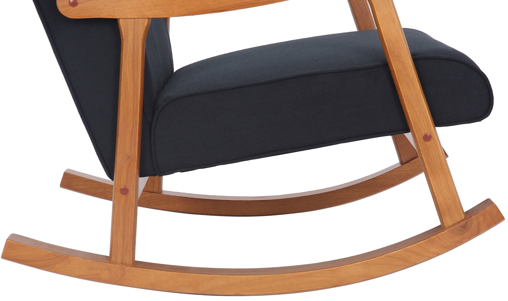 TPFLiving Schaukelstuhl Morello Stoff Gestell Kautschukhokz Walnuss TPFLiving Schaukelstuhl Morello Stoff Gestell Kautschukhokz Walnuss