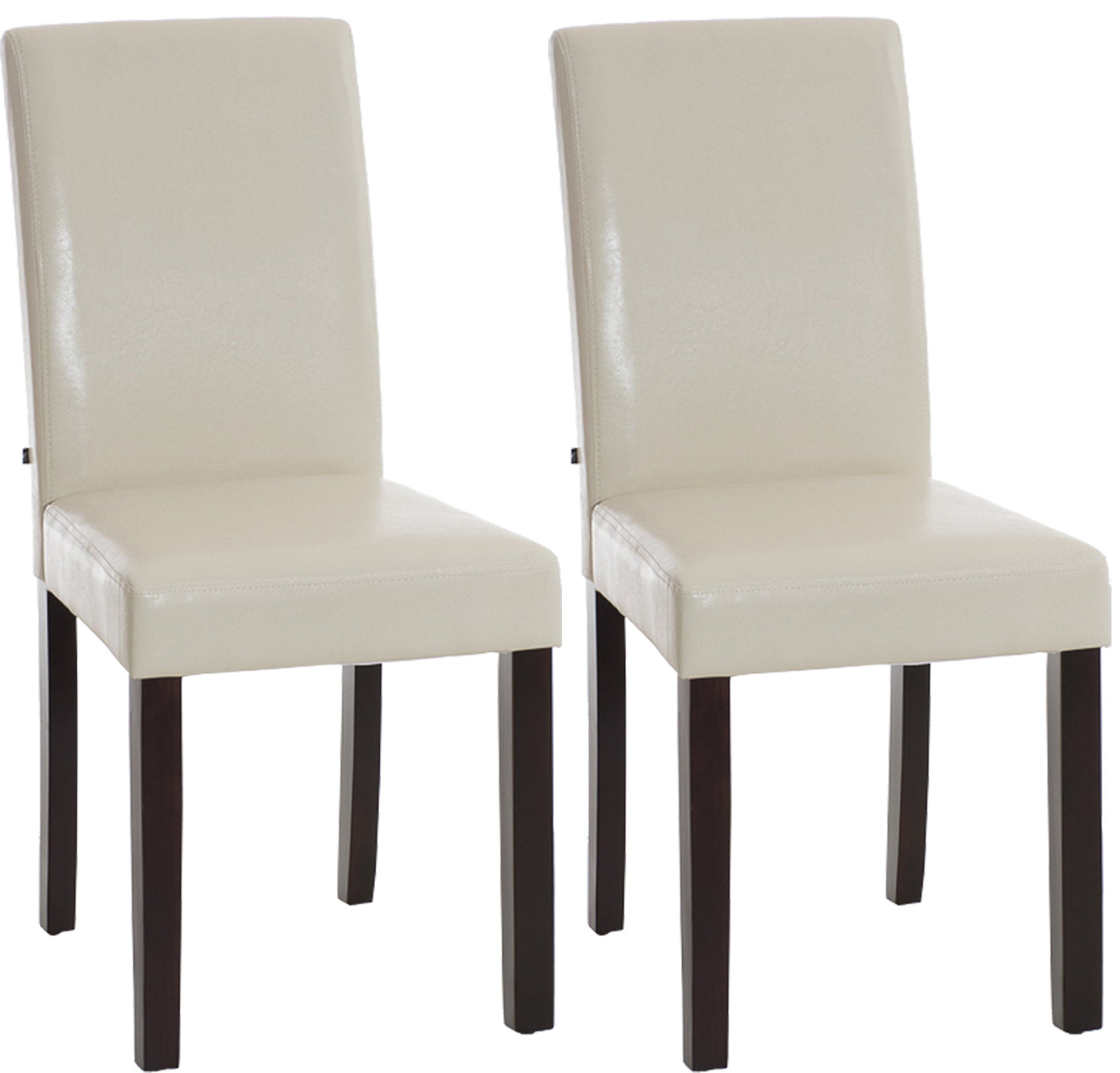 TPFLiving 2er Set Esszimmerstuhl Ines Kunstleder Gestell Holz Dunkelbraun TPFLiving 2er Set Esszimmerstuhl Ines Kunstleder Gestell Holz Dunkelbraun