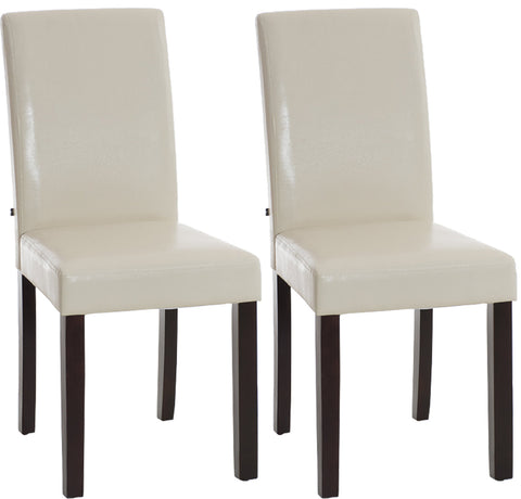 TPFLiving 2er Set Esszimmerstuhl Ines Kunstleder Gestell Holz Dunkelbraun TPFLiving 2er Set Esszimmerstuhl Ines Kunstleder Gestell Holz Dunkelbraun